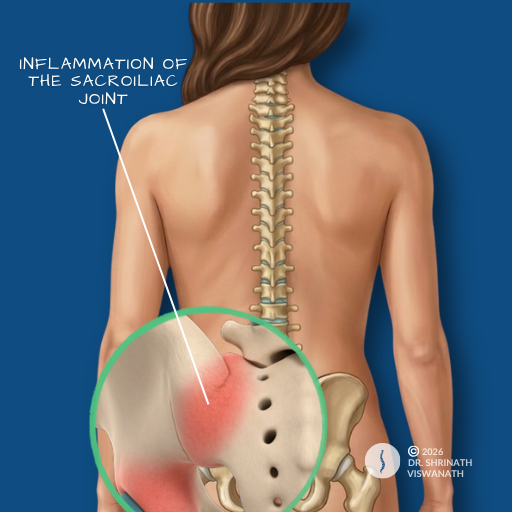 Sacroiliac joint dysfunction illustration