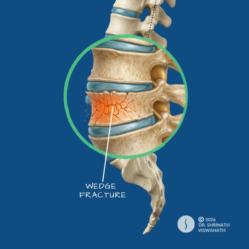 Vertebral fracture spine illustration